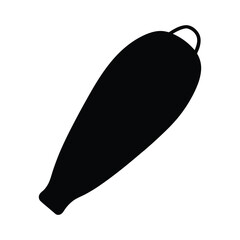 Downloadable vector image of a black sleeping bag for camping and outdoor adventures gear design