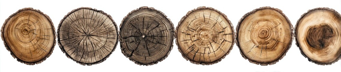 Cross-sections of tree trunks