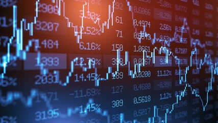 Stock market chart prices. Financial indexes candlestick graph. Investment analysis and currency exchange concept. Banks and global economy. Cryptocurrency and stocks trading - Powered by Adobe