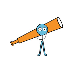 Telescope astronomy mascot illustration vector