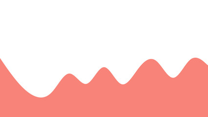 Abstract wavy coral pink graphic shape on a clean white background, ideal for modern design, banners, or creative projects.