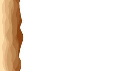 Obraz premium Abstract wavy layers of brown and tan colors on a clean white background, creating a versatile graphic resource for design projects.