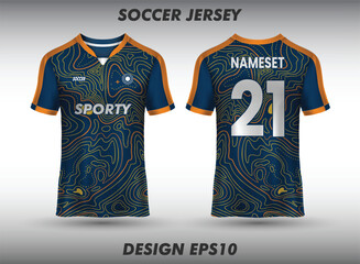 Football jersey design for sublimation jersey template front and back view of sports jersey