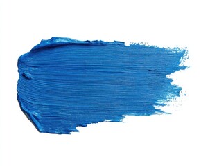 Fototapeta premium Cobalt blue paint stroke on white background