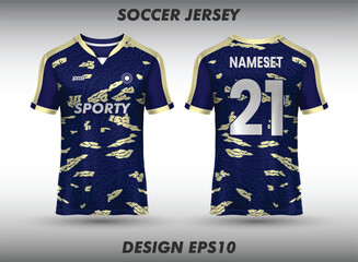 Football jersey design for sublimation jersey template front and back view of sports jersey