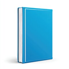 A vibrant, solid blue book, spine visible, against white