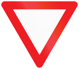 Danish priority road sign - Give way