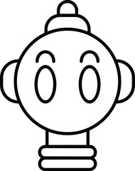 Black Robot Icon Vector – Futuristic, AI, and Robotics Symbol