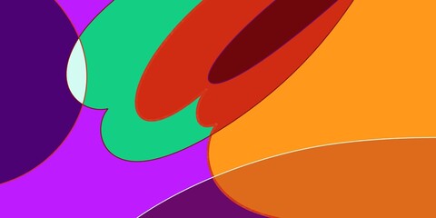 vibrant and colorful geometric pattern with overlapping shapes and bold colors