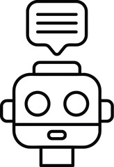 Fototapeta premium Chat Bot Icon Vector – AI Assistant, Messaging, and Customer Support Symbol