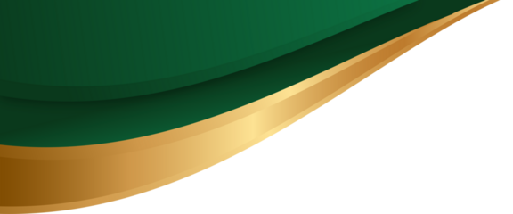 Abstract Green and Gold Wave Design, Elegant Corner Background