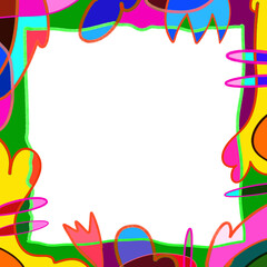 Colorful geometric shape. Abstract retro children style art element for kids, trendy design with geometry mosaic shapes. Simple childish patchwork clip art decoration