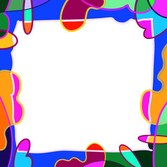 Colorful geometric shape. Abstract retro children style art element for kids, trendy design with geometry mosaic shapes. Simple childish patchwork clip art decoration