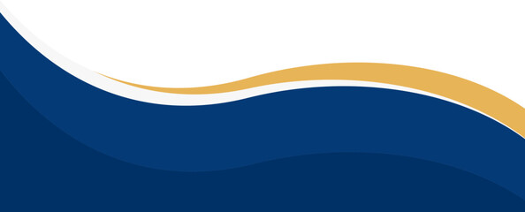 Abstract Wave Background: Navy Blue, White, and Gold