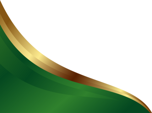 Elegant Green and Gold Swirl Design, Abstract Corner Background