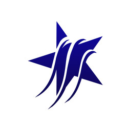 blue star icon on white background	