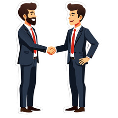 Illustration of business handshake deal agreement partnership collaboration teamwork success negotiation concept