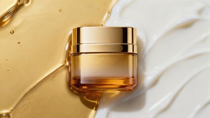 Luxury Gold Skincare Jar with Dual - Tone Design, Great for Beauty Enthusiasts and Skincare Fans