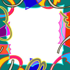 Colorful geometric shape. Abstract retro children style art element for kids, trendy design with geometry mosaic shapes. Simple childish patchwork clip art decoration