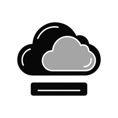 Fototapeta premium Cloud icon in black and gray representing digital storage 