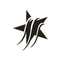 grey star icon on white background	