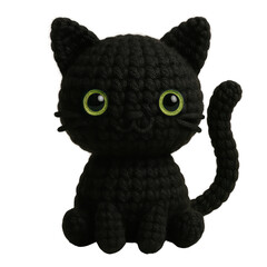 A cute collection of Halloween crochet clipart featuring amigurumi-style plush designs such as pumpkins, ghosts, bats, skeletons, witches, and candy. Each element is hand-crafted.