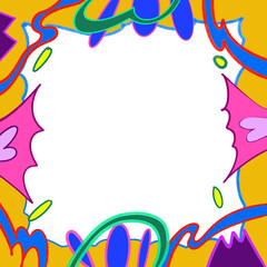 Colorful geometric shape. Abstract retro children style art element for kids, trendy design with geometry mosaic shapes. Simple childish patchwork clip art decoration