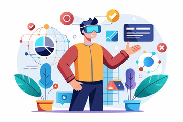 Flat Illustration of Customer Feedback with Chatbot and Star Rating