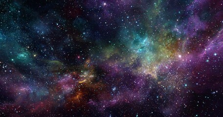 Naklejka premium Vibrant Galaxy Background with Stars and Nebulae