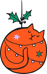 Christmas cat cartoon character