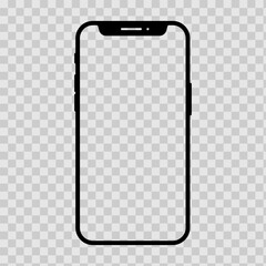 Set of black Smartphone icons. Simple Mobile Phone icon template. White and black. Vector illustration
