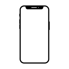 Set of black Smartphone icons. Simple Mobile Phone icon template. White and black. Vector illustration