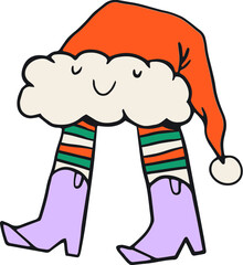 Santa hat Christmas cartoon character