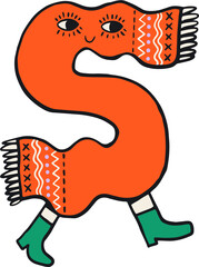 Christmas scarf cartoon character