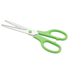 Green Handled Scissors on Transparent Background