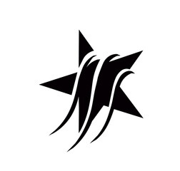 black star icon on white background	