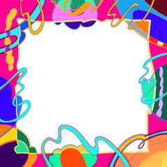 Colorful geometric shape. Abstract retro children style art element for kids, trendy design with geometry mosaic shapes. Simple childish patchwork clip art decoration