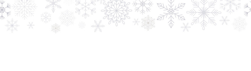 Abstract Christmas background with blue and silver snowflakes border and copy space for text. Winter snow. Overlay, banner, cover. Realistic vector illustration isolated	
