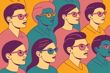 Diverse People Wearing Sunglasses crowd diversity