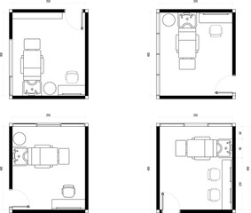 4 Collections Compact Salon or Spa Room Floor Plan. 5