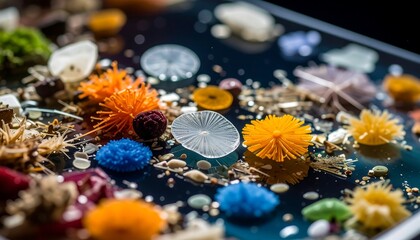 Colorful microscopic organisms