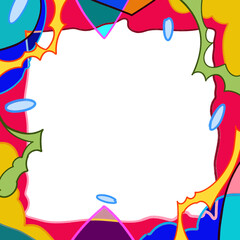 Colorful geometric shape. Abstract retro children style art element for kids, trendy design with geometry mosaic shapes. Simple childish patchwork clip art decoration