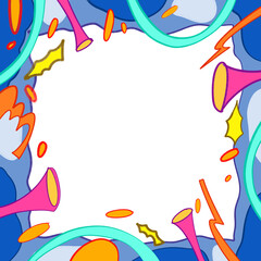 Colorful geometric shape. Abstract retro children style art element for kids, trendy design with geometry mosaic shapes. Simple childish patchwork clip art decoration