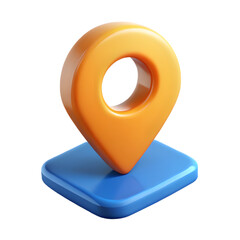 map pointer yellow 3d icon 3D Location Pin icon Simple Design red map pointer isolated on transparent background Generative Ai.
