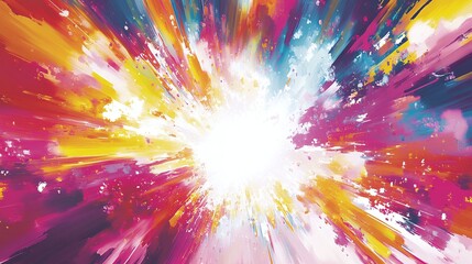 Explosion of colorful powder paint, abstract art and celebration