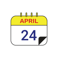 24 april calendar icon vector month illustration design
