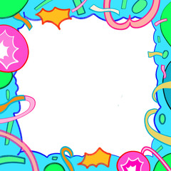 Colorful geometric shape. Abstract retro children style art element for kids, trendy design with geometry mosaic shapes. Simple childish patchwork clip art decoration