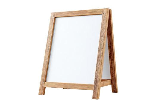 Light-brown wooden A-frame whiteboard
