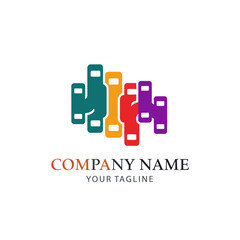 Colorful film reel logo design for company branding.