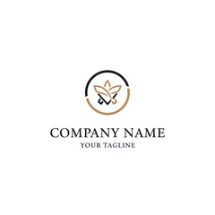 Elegant circular logo design featuring a stylized botanical emblem with accompanying text for company name and tagline.